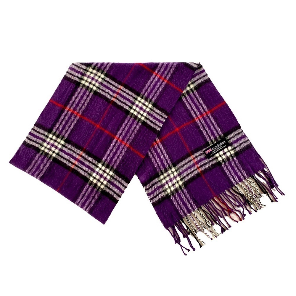 100% Cashmere Made in Scotland Tartan Scarf. Keep Warm and Cozy This Winter.